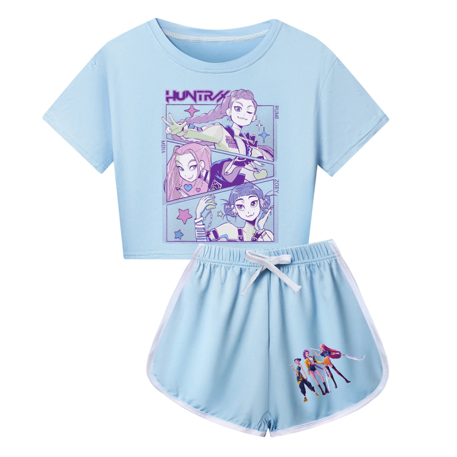 YOOZIO Light Blue 2025 Kids Kpop Demon Hunters Sport Suits Cosplay ...