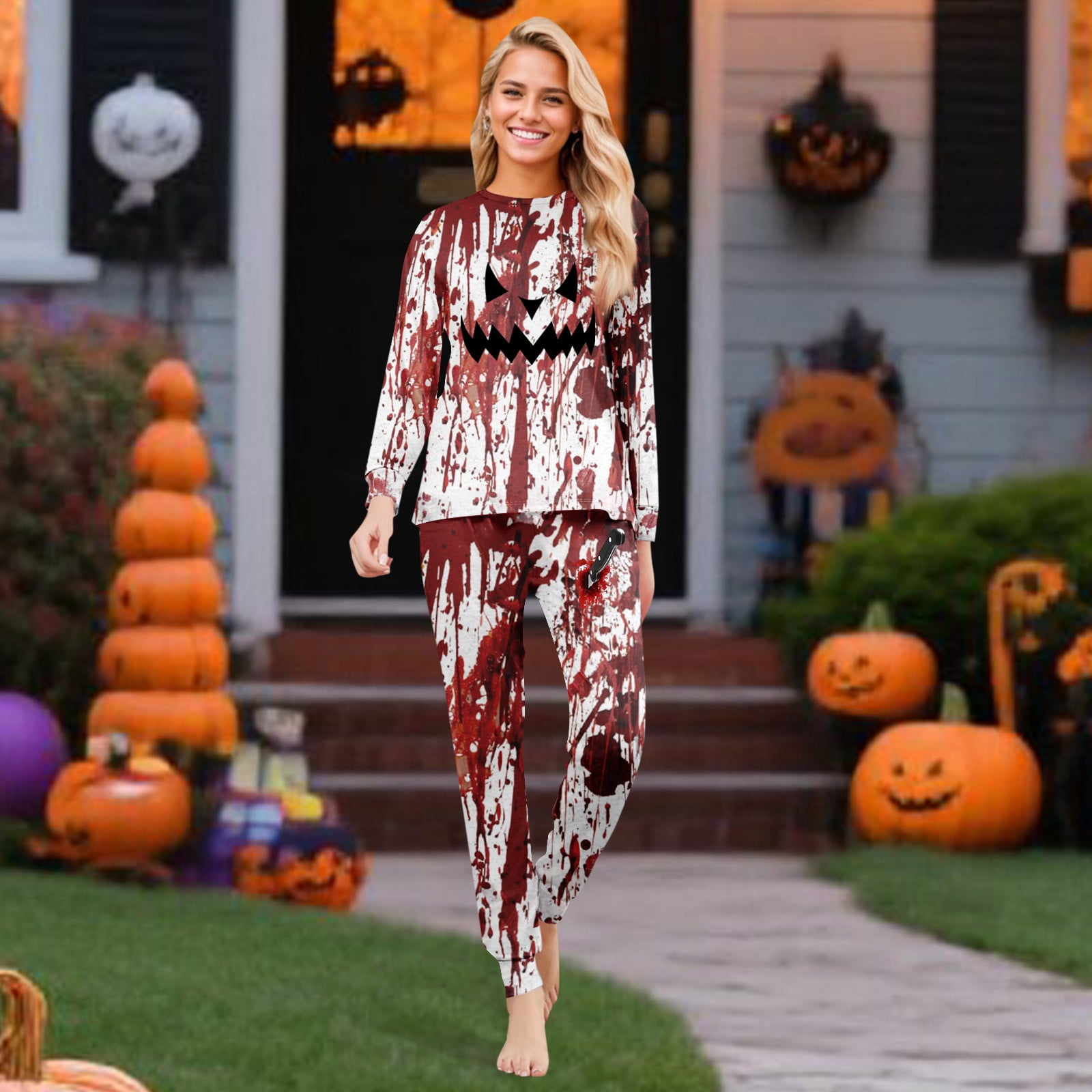 YOOZIO Women Family Matching Halloween Pajamas Adult Onesie Couples Men ...