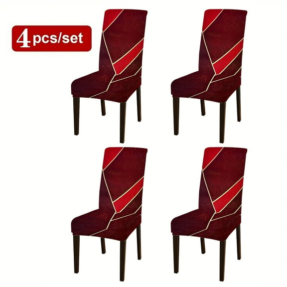 YOPINCO Chair Protector Cover Slipcover Pack of 4, Stretch Removable Washable Spandex Chair Cover for Dining Room Wedding Banquet Decoration Red