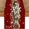 thumbnail image 1 of YOPINCO Christmas - Tablecloth featuring Christmas decorations, pine cones, and berries. Made of woven polyester fiber, measuring 13x 72 in, suitable for home kitchen decoration and home decoration., 1 of 16