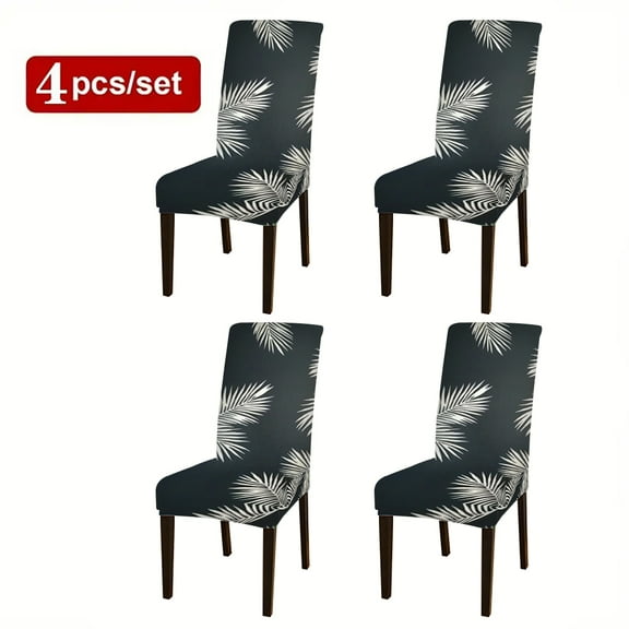 YOPINCO Gray Chair Protector Cover Slipcover Pack of 4, Stretch Removable Washable Spandex Chair Cover for Dining Room Wedding Banquet Decoration