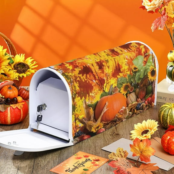 YOPINCO fall Pumpkin Daisy Mailbox Covers Magnetic ,Mailbox Wraps Post Letter Box Cover for Holiday Garden Yard Decor-21x18 in