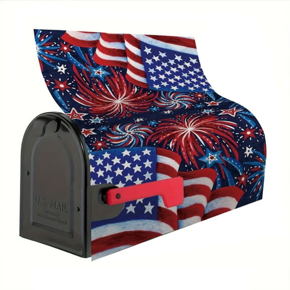 YOPINCO USA Flag Mailbox Covers, Magnetic Post Box Cover Wraps Large Size 21x18 in for Garden Yard Decor