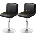 thumbnail image 1 of YOPOIY Waterproof Bar Stool Covers, PU Leather Bar Stool Chair Covers Set of 6 4 2, Stretch Swivel Pub Chair Slipcover with Backs for Dining Room (Black,Set of 4), 1 of 9