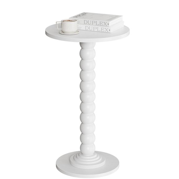 YOQIANG Round Side Table with Solid Wood Legs Multi-Functional Accent End Table for Living Room Bedroom Corner