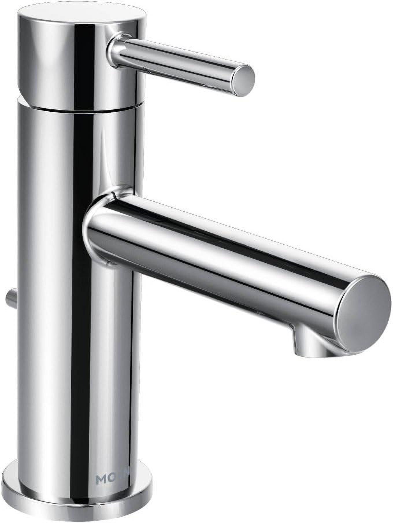 Align Modern Black Chrome Single Hole Bathroom Faucet with Drain Assembly