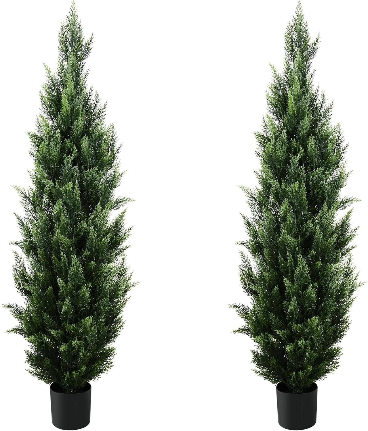 YORI Artificial Cedar Pine Tree Christmas Tree Artificial Topiary Cedar Trees Potted UV Rated