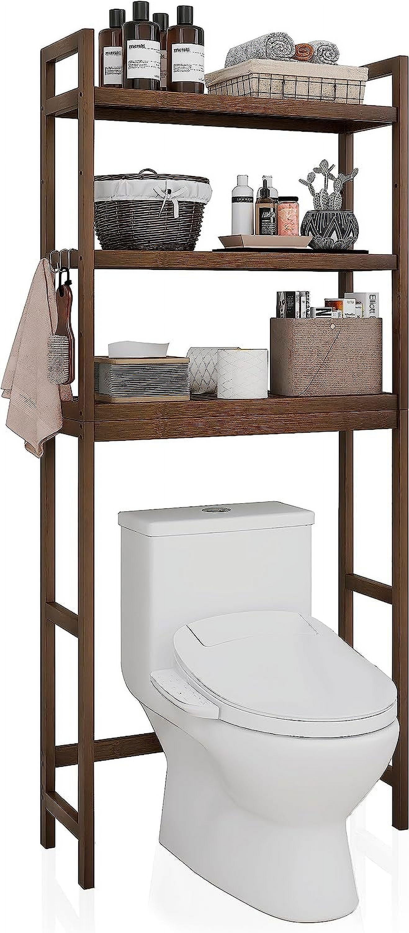 YORI Bathroom Storage Shelf, Bamboo OverTheToilet Organizer Rack