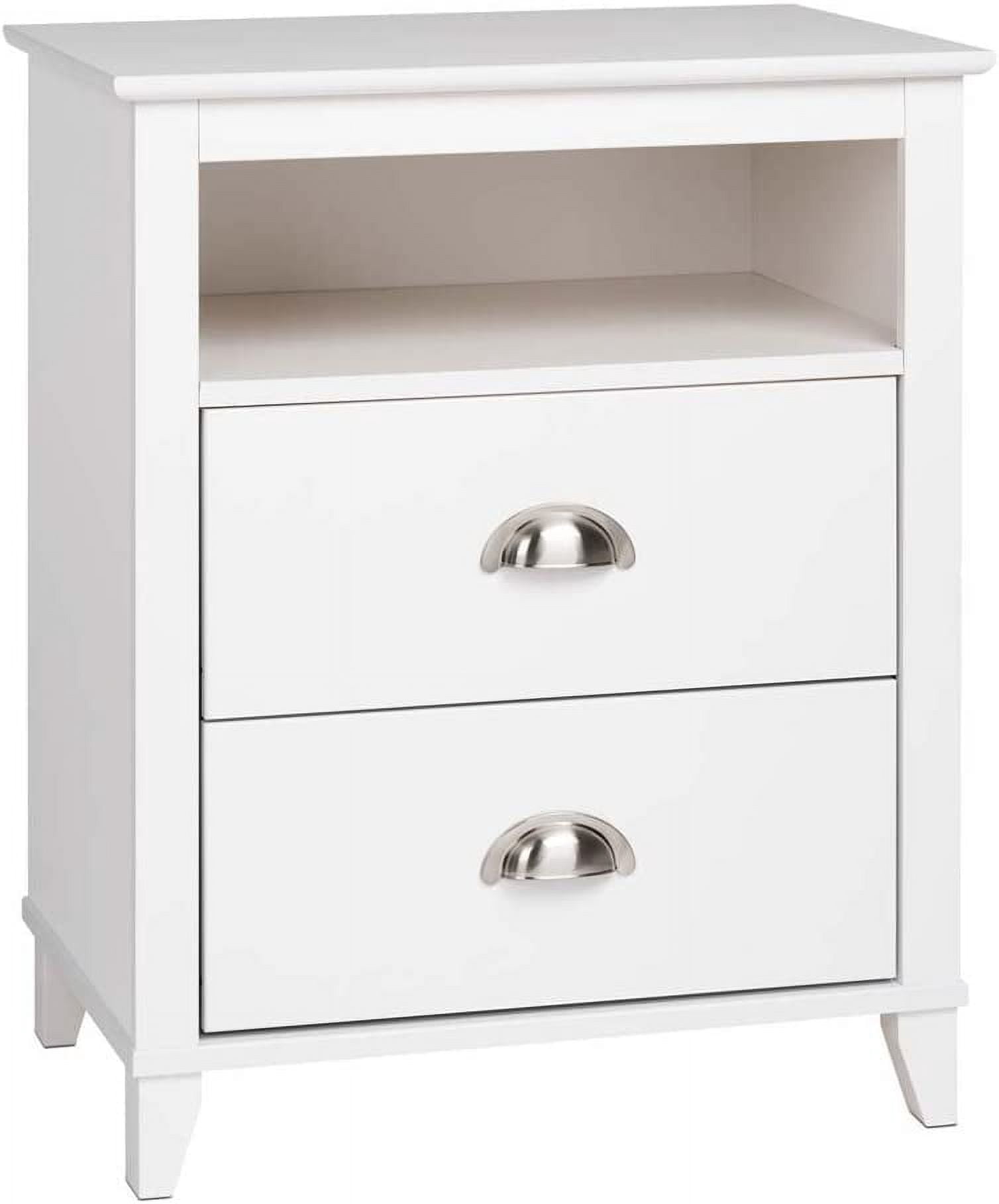 YORI Yaletown Traditional 2Drawer Tall Nightstand Side Table, Bedside