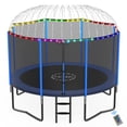 thumbnail image 1 of YORIN 12FT 14FT 8FT 10FT Trampoline with Enclusore Net, Sprinkler & LED Lights, 1200LBS Capacity Outdoor Trampoline for 5-6 Kids, Safety Enclosure Net, Ladder, Heavy-Duty Backyard Round Trampoline, 1 of 8