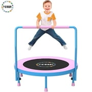 YORIN 36" Trampoline for Kids, 3FT Mini Indoor/Outdoor Foldable Toddler Trampoline with Adjustable Foam Handle, Small Rebounder Fitness Trampoline with No-Gap Padded Cover, Gift for Baby, Girls, Boys
