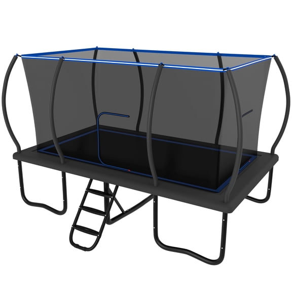 YORIN Rectangle Trampoline for Kids Adults, 8FT x 14FT Rectangular Heavy-Duty 1760LBS Outdoor Trampoline with Enclosure Net, Ladder, Weather-Resistant Galvanized Frame, Large Backyard Trampoline