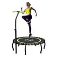 thumbnail image 1 of YORIN Rebounder Foldable Trampoline for Adults, 330LBS Fitness Indoor Trampoline, 40" 48" 50" Mini Exercise Trampoline with Bungees, 3 Level Adjustable Foam Handle Bar, Stable Quiet Small Trampoline, 1 of 10