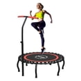 thumbnail image 1 of YORIN Rebounder Foldable Trampoline for Adults, 330LBS Fitness Indoor Trampoline, 40" 48" 50" Mini Exercise Trampoline with Bungees, 3 Level Adjustable Foam Handle Bar, Stable Quiet Small Trampoline, 1 of 10