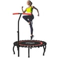 thumbnail image 1 of YORIN Rebounder Foldable Trampoline for Adults, 330LBS Fitness Indoor Trampoline, 40" 48" 50" Mini Exercise Trampoline with Bungees, 3 Level Adjustable Foam Handle Bar, Stable Quiet Small Trampoline, 1 of 10