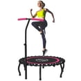 thumbnail image 1 of YORIN Rebounder Foldable Trampoline for Adults, 330LBS Fitness Indoor Trampoline, 48" 40" 50" Mini Exercise Trampoline with Bungees, 3 Level Adjustable Foam Handle Bar, Stable Quiet Small Trampoline, 1 of 9