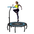 thumbnail image 1 of YORIN Rebounder Foldable Trampoline for Adults, 330LBS Fitness Indoor Trampoline, 50" 40" 48" Mini Exercise Trampoline with Bungees, 3 Level Adjustable Foam Handle Bar, Stable Quiet Small Trampoline, 1 of 9