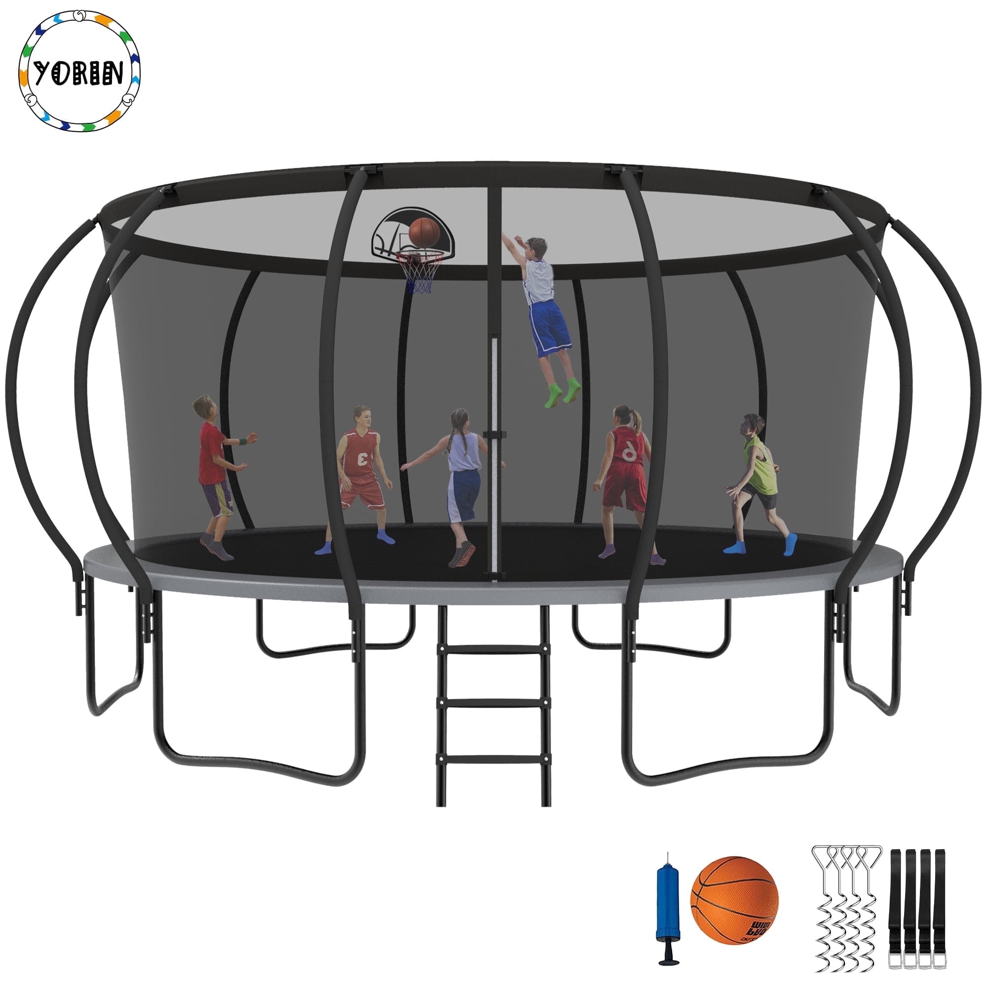 YORIN Trampoline for 10 Kids, 16 FT Trampoline for Adults with