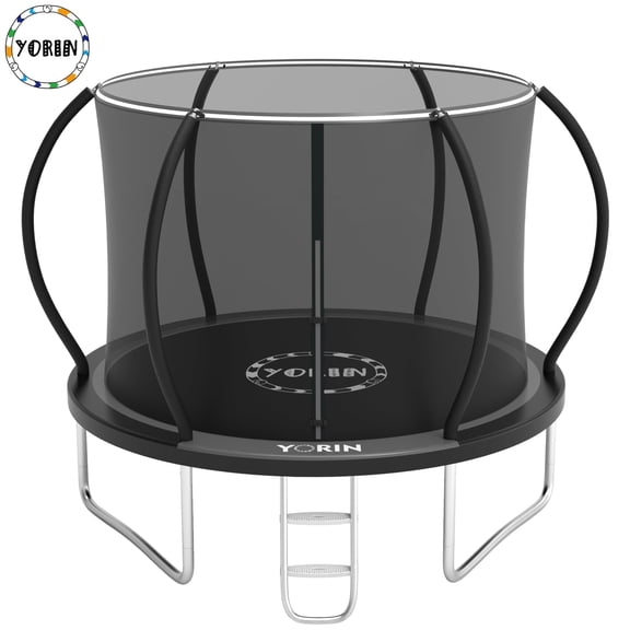 YORIN Trampoline, 10FT 14FT 16FT 12FT Trampoline with Enclosure Net, 1000LBS Trampoline for 3-4 Kids Adults, Outdoor Trampoline with Ladder, Anti-Rust Backyard Heavy Duty Round Trampoline