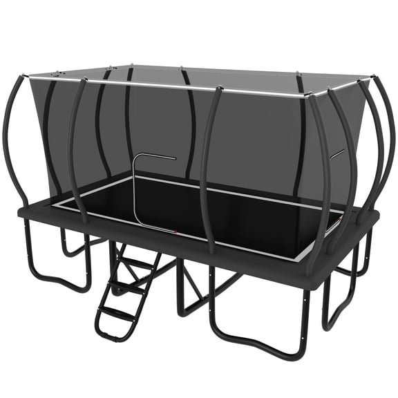 YORIN Trampoline, 10FT x 17FT Rectangular Trampoline for Kids Adults, 2000LBS Recreational Large Trampolines with Enclosure Net, Non-Slip Ladder, Galvanized Heavy Duty Outdoor Trampolines