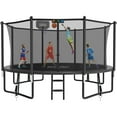 thumbnail image 1 of YORIN Trampoline, 12FT Trampoline for 4-5 Kids Adults with Enclosure Net, 1200LBS Outdoor Trampoline with Basketball Hoop, Ladder, Galvanized Anti-Rust Coating Heavy Duty Round Trampoline, 1 of 8