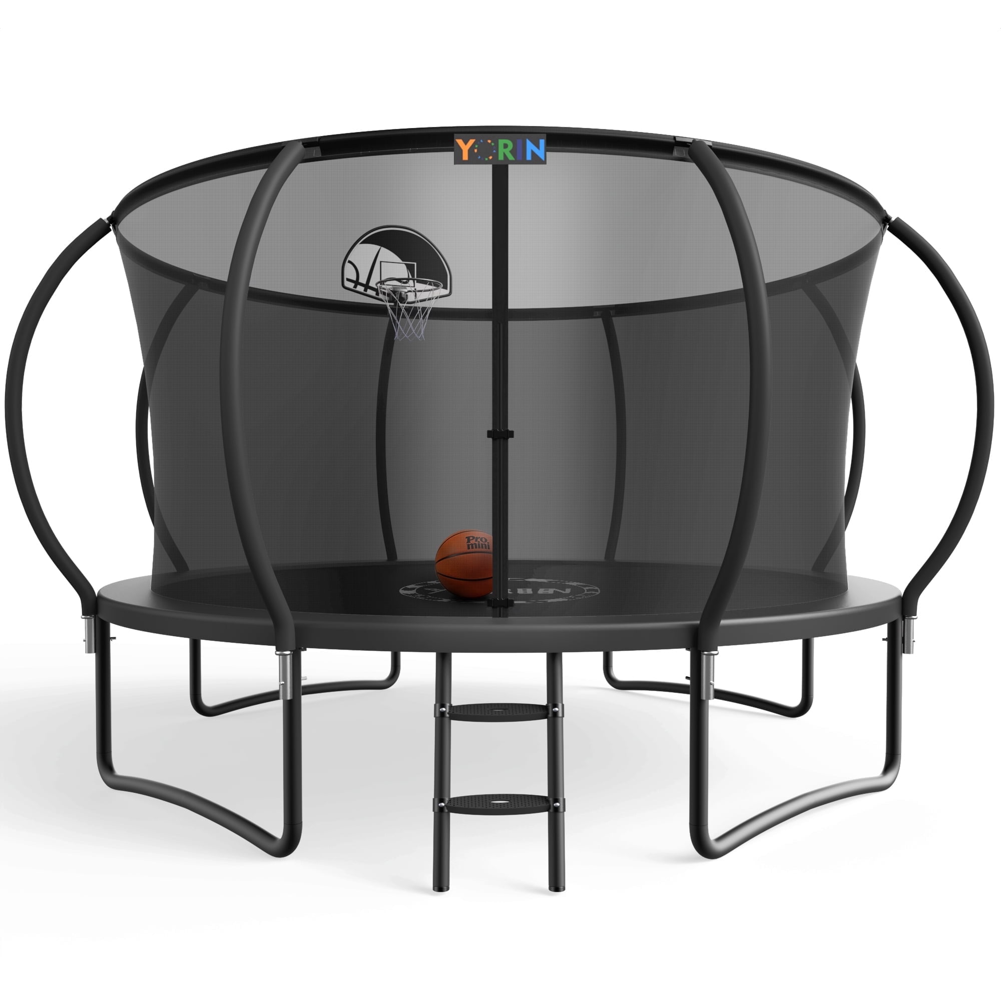 YORIN Trampolines Outdoor, 2026 UPGRADED 1200LBS 12FT Trampoline for 5-6 Kids Adults with Enclosure Net, Basketball Hoop, Ladder, Heavy Duty Trampoline for Adults and Kids, Birthday Gift