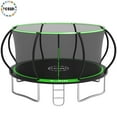 thumbnail image 1 of YORIN Trampoline, 12FT 14FT 16FT 10FT Trampoline with Enclosure Net, 1200LBS Trampoline for 4-5 Kids Adults, Outdoor Trampoline with Ladder, Anti-Rust Backyard Heavy Duty Pumpkin Round Trampoline, 1 of 8