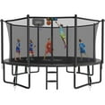 thumbnail image 1 of YORIN Trampoline, 14FT Trampoline for 6-7 Kids Adults with Enclosure Net, 1400LBS Outdoor Trampoline with Basketball Hoop, Ladder, Galvanized Anti-Rust Coating Heavy Duty Round Trampoline, 1 of 8