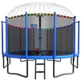 thumbnail image 1 of YORIN Trampoline, 15FT Trampoline for 7-8 Kids Adults with Enclosure, 1500LBS Outdoor Trampoline with Basketball Hoop, Sprinkler, Light, Socks, Ladder, Galvanized Anti-Rust Coating Trampoline, 1 of 10