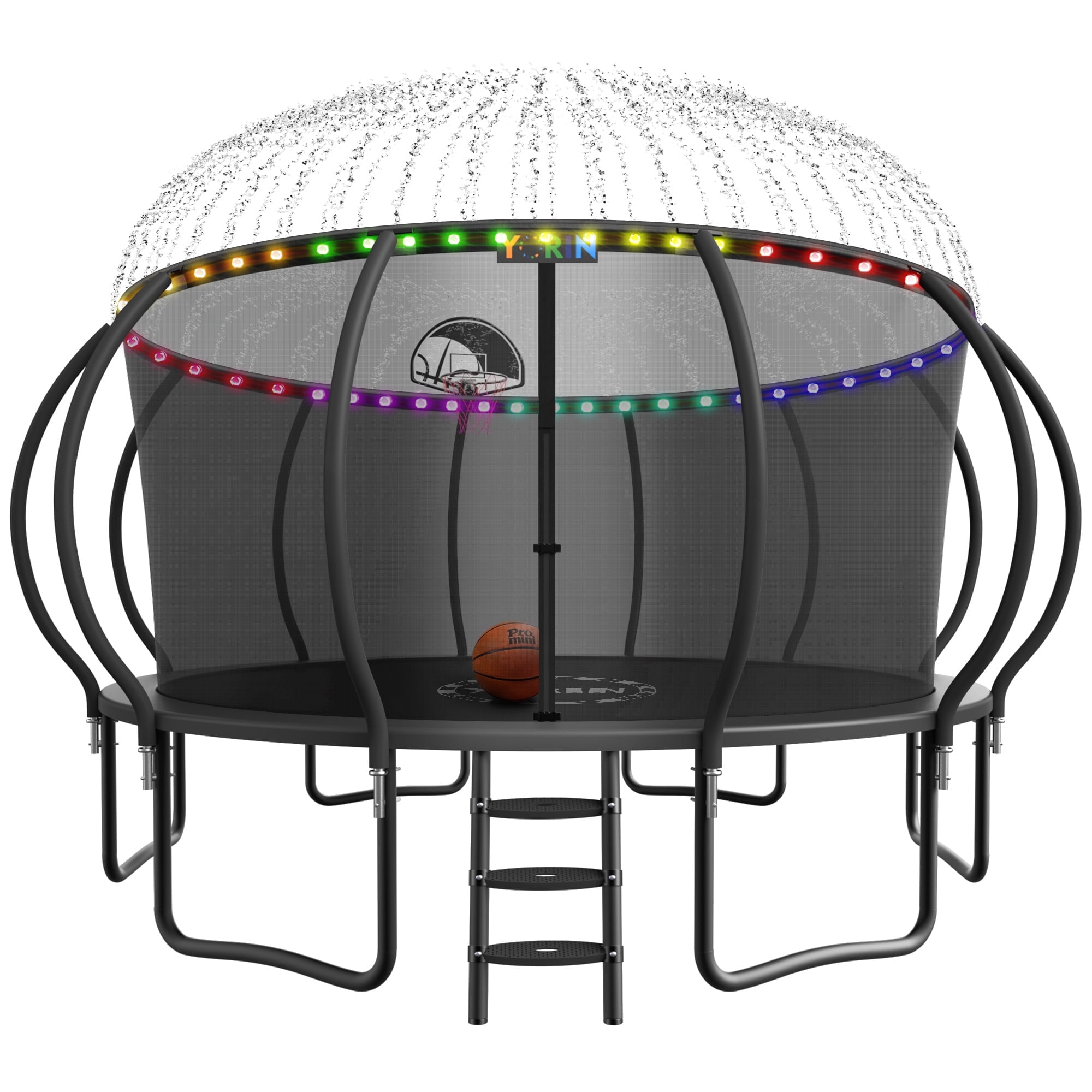 YORIN 15FT Trampoline for Kids & Adults, 1500LBS with Net, Hoop