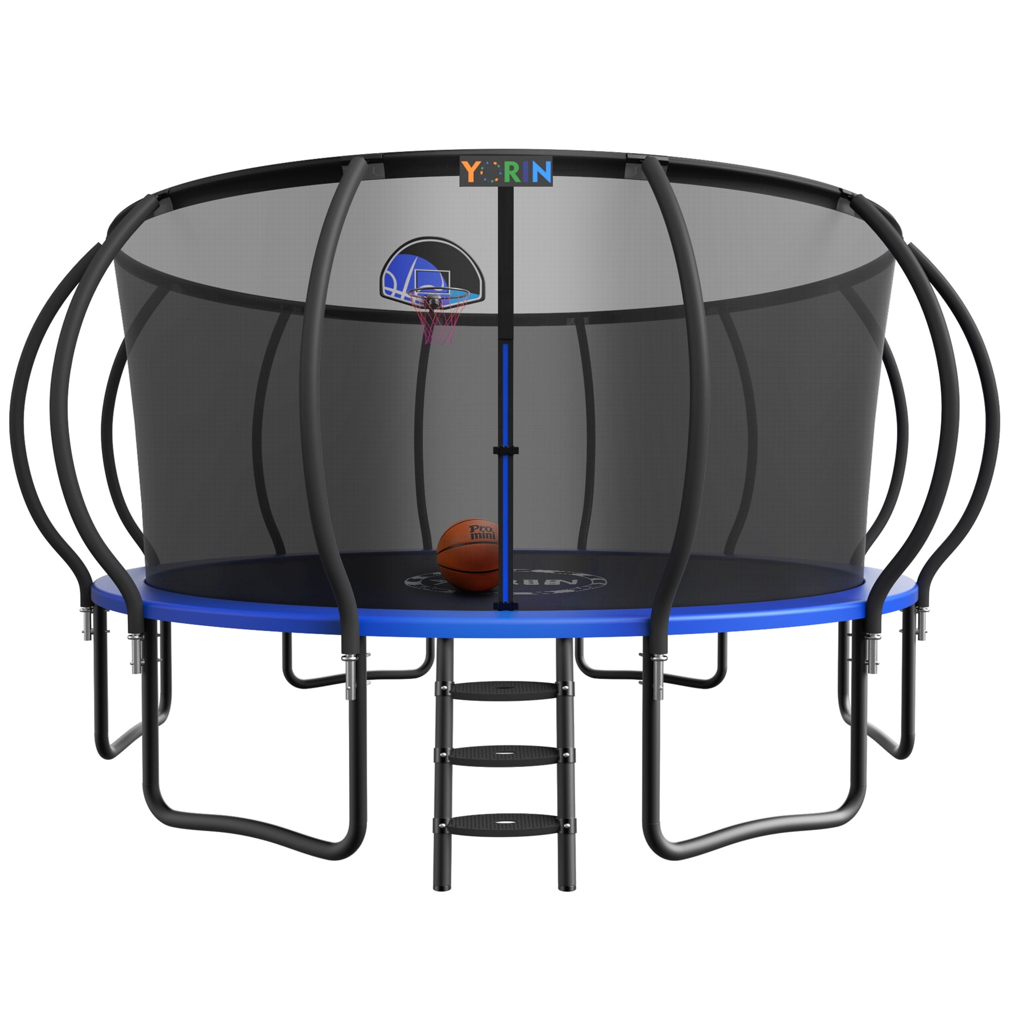YORIN 15FT Trampoline for Kids & Adults, 1500LBS with Net, Hoop