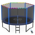 thumbnail image 1 of YORIN Trampoline for 2-3 Kids, 8FT 10FT 14FT 12FT Trampoline for Adults with Enclosure Net, Ladder, Light, 800LBS Weight Capacity Outdoor Round Recreational Trampoline, Heavy Duty Trampoline, 1 of 11