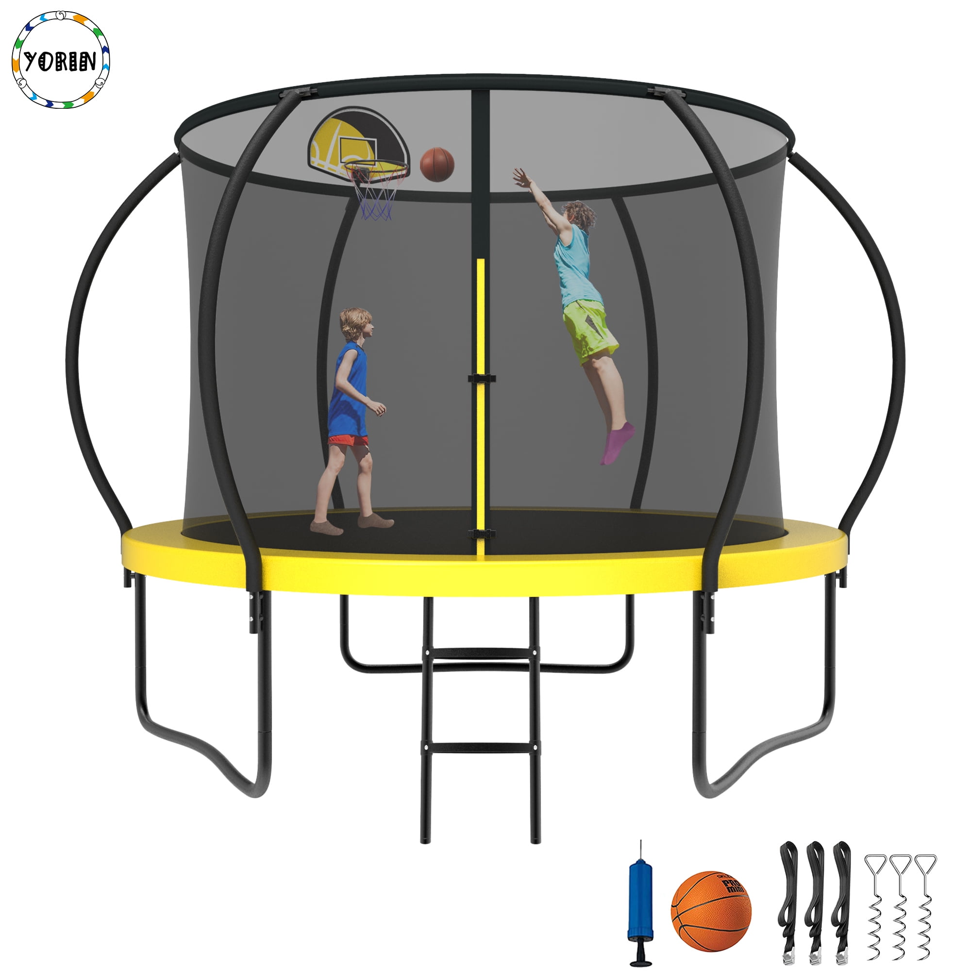 YORIN Trampoline for 23 Kids, 8FT Trampoline for Adults with Enclosure