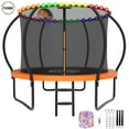 thumbnail image 1 of YORIN Trampoline for 2-3 Kids, 8FT Trampoline for Adults with Enclosure Net, Basketball Hoop, Ladder, 800LBS Outdoor Recreational Trampoline with Light, Heavy Duty Round Trampoline, 1 of 7