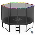 thumbnail image 1 of YORIN Trampoline for 3-4 Kids, 10 FT 8 FT Trampoline for Adults with Enclosure Net, Ladder, 1000LBS Weight Capacity Outdoor Round Recreational Trampoline, Heavy Duty Upgrade Trampoline, 1 of 10