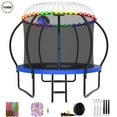 thumbnail image 1 of YORIN Trampoline for 3-4 Kids, 10FT Trampoline for Adults with Enclosure Net, Basketball Hoop, Ladder, 1000LBS Outdoor Trampoline with Light, Sprinkler, Socks, Heavy Duty Round Trampoline, 1 of 7