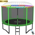 thumbnail image 1 of YORIN 10FT 8FT 12FT 14FT Trampoline with Enclusore Net, Sprinkler & LED Lights, 1000LBS Capacity Outdoor Trampoline for 3-4 Kids, Safety Enclosure Net, Ladder, Heavy-Duty Backyard Round Trampoline, 1 of 8