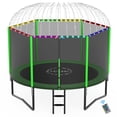 thumbnail image 1 of YORIN 10FT 8FT 12FT 14FT Trampoline with Enclusore Net, Sprinkler & LED Lights, 1000LBS Capacity Outdoor Trampoline for 3-4 Kids, Safety Enclosure Net, Ladder, Heavy-Duty Backyard Round Trampoline, 1 of 8