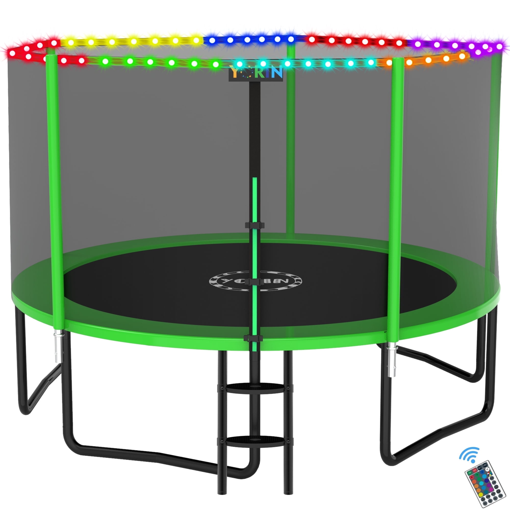 YORIN Trampoline for 6-7 Kids, 14FT 12FT 10FT 8FT Trampoline for Adults with Enclosure Net, Ladder, 1400LBS Weight Capacity Outdoor Round Recreational Trampoline, Heavy Duty Upgrade Trampoline