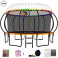 thumbnail image 1 of YORIN Trampoline for 8-9 Kids, 15 FT Trampoline for Adults with Enclosure Net, Basketball Hoop, Ladder, 1500LBS Outdoor Recreational Trampoline, Heavy Duty Trampoline with Light, Sprinkler, Socks, 1 of 8