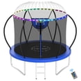 thumbnail image 1 of YORIN Trampolines Outdoor with Sprinkler and Lights, 1000LBS 10FT Trampoline for Kids and Adults, Backyard Heavy Duty Trampoline with Enclosure Net, Basketball Hoop, Ladder, Birthday Gift, 1 of 8