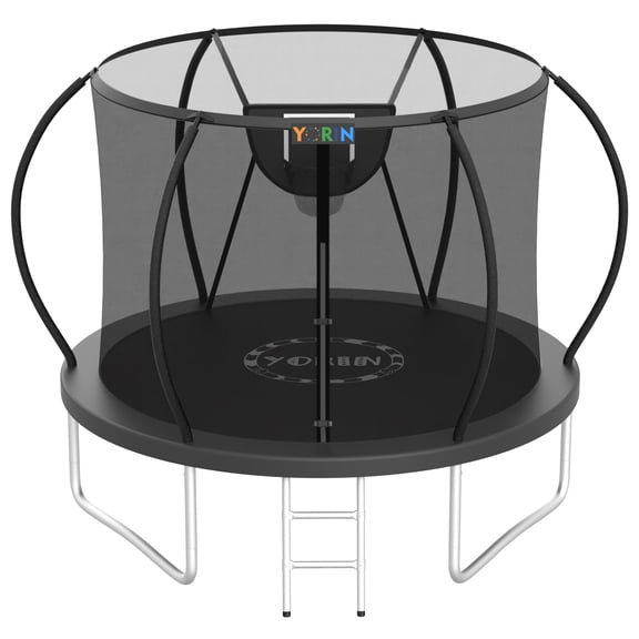 YORIN Trampolines Outdoor, 1000LBS 10FT Trampoline for Kids and Adults, Backyard Heavy Duty Trampoline with Enclosure Net, Basketball Hoop, Ladder, Birthday Gift