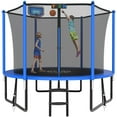 thumbnail image 1 of YORIN Trampoline, 8FT Trampoline for 2-3 Kids Adults with Enclosure Net, 800LBS Outdoor Trampoline with Basketball Hoop, Ladder, Galvanized Anti-Rust Coating Heavy Duty Round Recreational Trampoline, 1 of 8