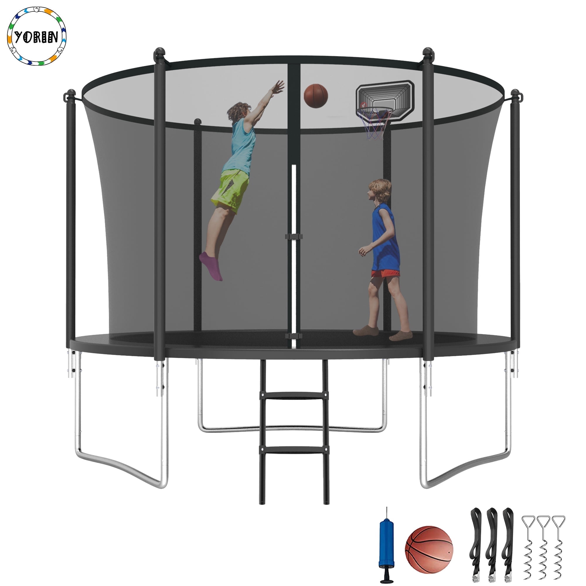 Yorin trampoline 8ft trampoline with enclosure net 800lbs trampoline