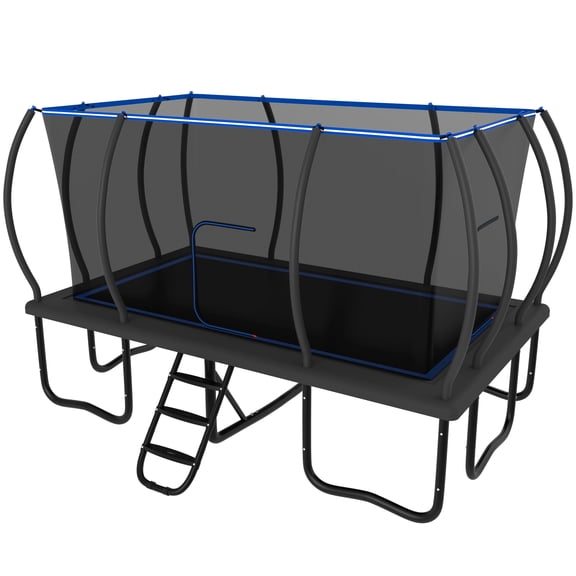 YORIN Trampoline, 9FT x 15FT Rectangle Trampoline for Kids Adults, 1800LBS Recreational Large Trampolines with Enclosure Net, Non-Slip Ladder, Galvanized Heavy Duty Outdoor Trampolines