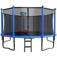 thumbnail image 1 of YORIN 14FT Trampoline with Enclosure Net and Basketball Hoop, 1400LBS Heavy Duty Outdoor Trampoline for 5-6 Kids Adults, Recreational Trampolines with Ladder, Gift for Kids, 1 of 8