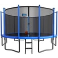 thumbnail image 1 of YORIN Trampoline with Enclosure Net, 1500LBS 15FT Trampoline for 7-8 Kids Adults, Recreational Trampolines with Basketball Hoop, Ladder, Galvanized Outdoor Heavy Duty Trampoline, 1 of 8