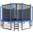 thumbnail image 1 of YORIN Trampoline with Enclosure Net, 1500LBS 16FT Trampoline for 8-9 Kids Adults, Recreational Trampolines with Basketball Hoop, Ladder, Galvanized Outdoor Heavy Duty Trampoline, 1 of 8