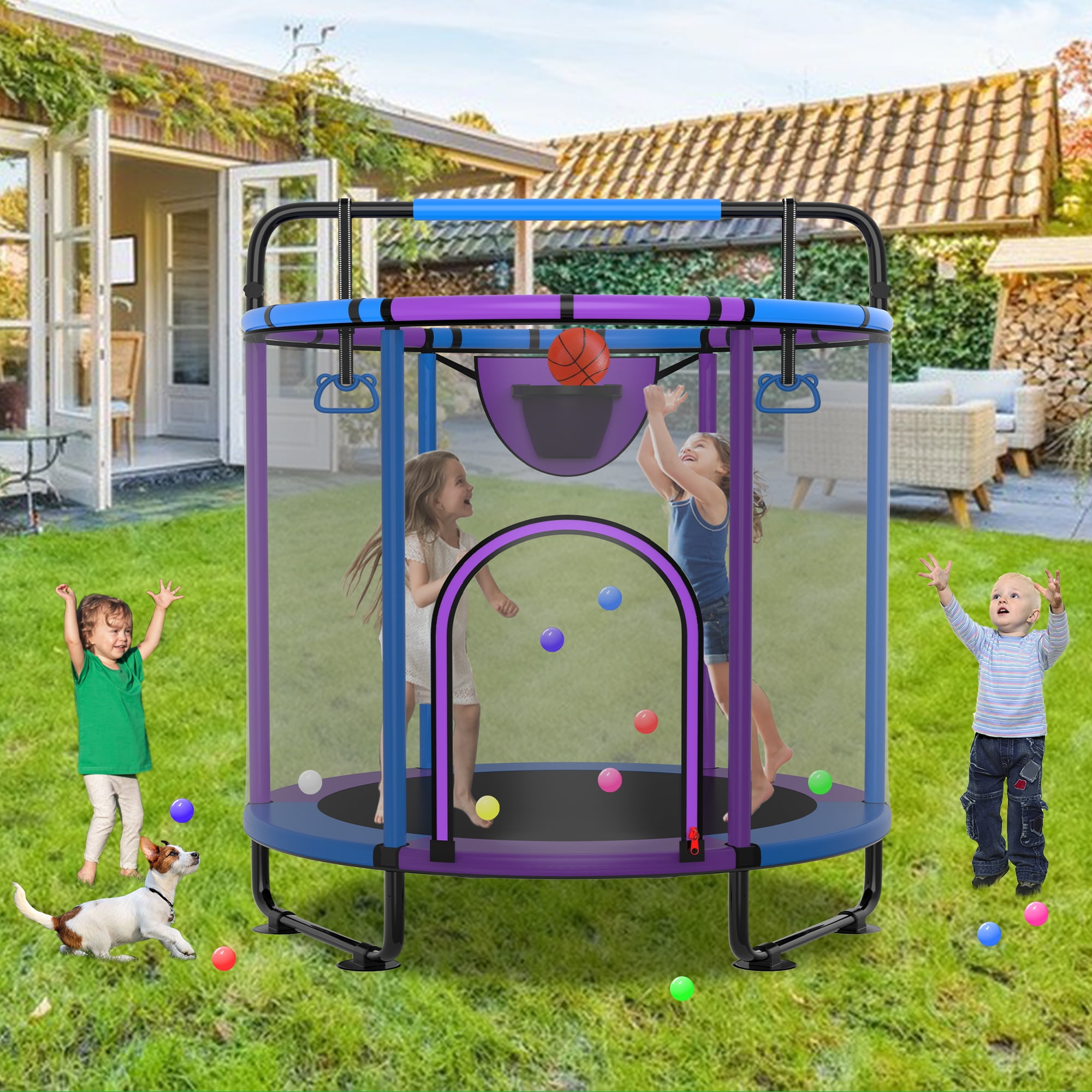 YORIN Trampoline for Kids, 60'' Mini Trampoline for Toddlers with Swing