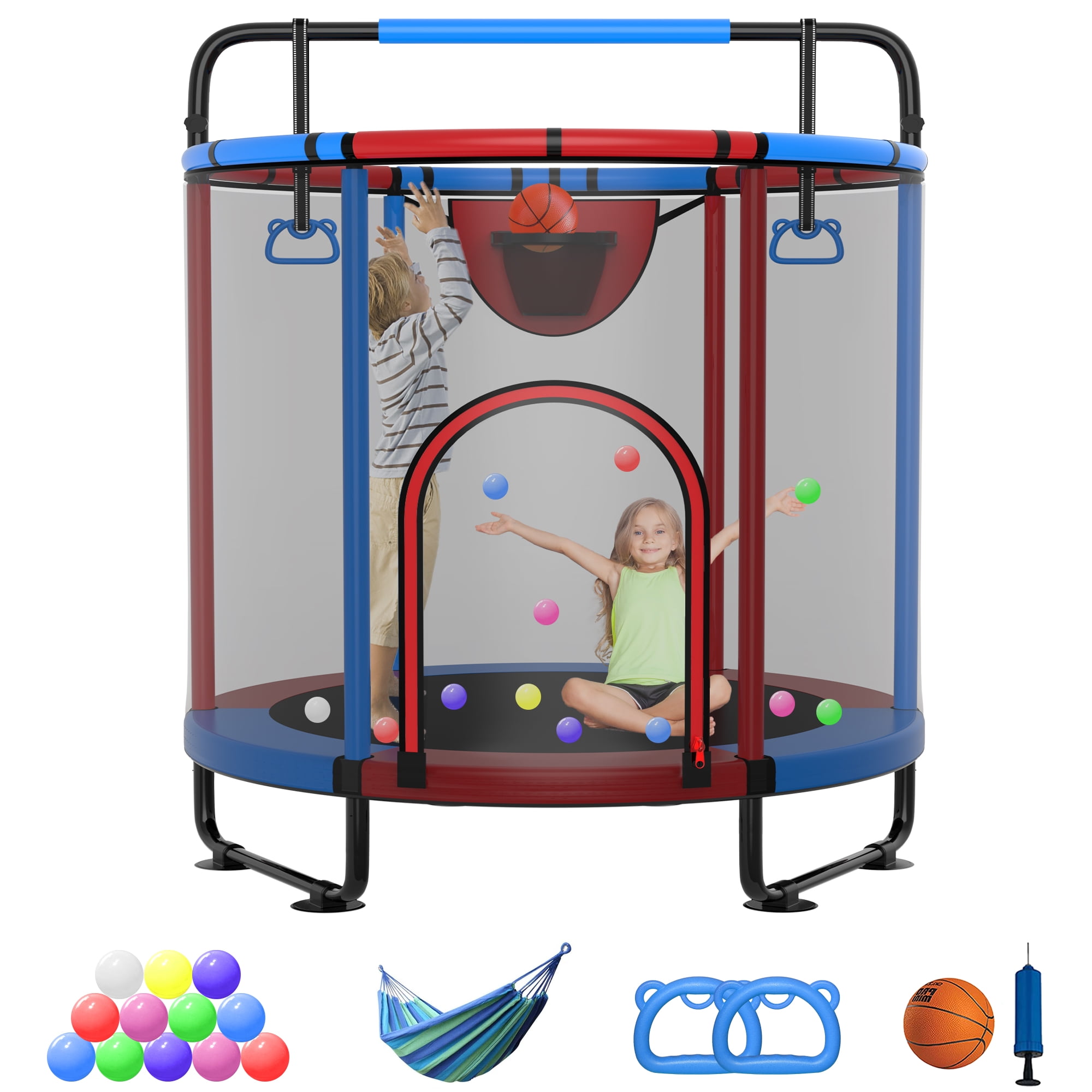 YORIN Trampoline for Kids, 60'' Toddler Mini Trampoline with Enclosure